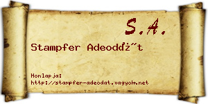 Stampfer Adeodát névjegykártya